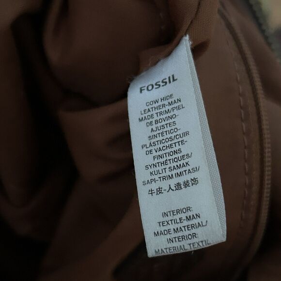 Fossil Brown Genuine Leather Crossbody Bag Purse - Picture 11 of 15